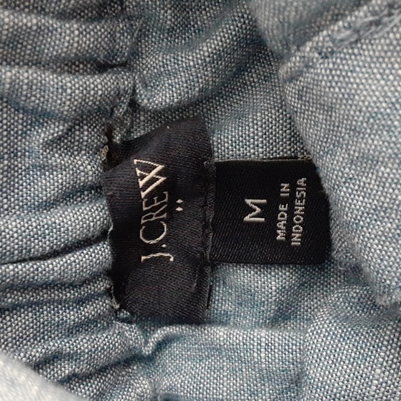 J. Crew tank top light blue chambray blouse faux button front women size medium - Picture 6 of 12